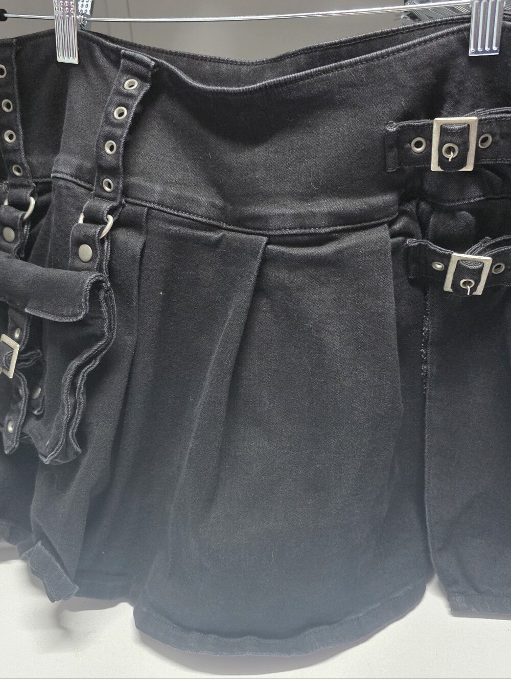 Hot Topic Social Collision Black Buckle Skort
